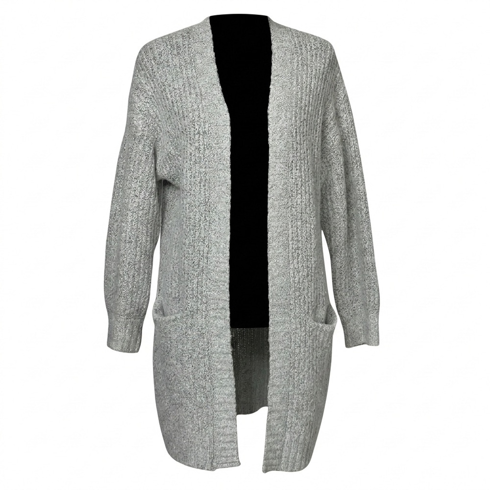 Ruby Moon Light Gray Knit Cardigan Oversized No Buttons Lagenlook